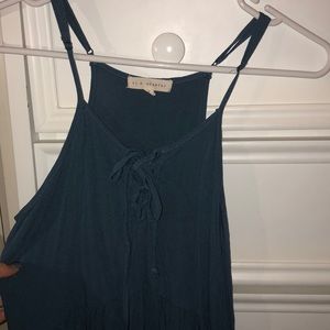 PACSUN LA hearts blue lace up tank top